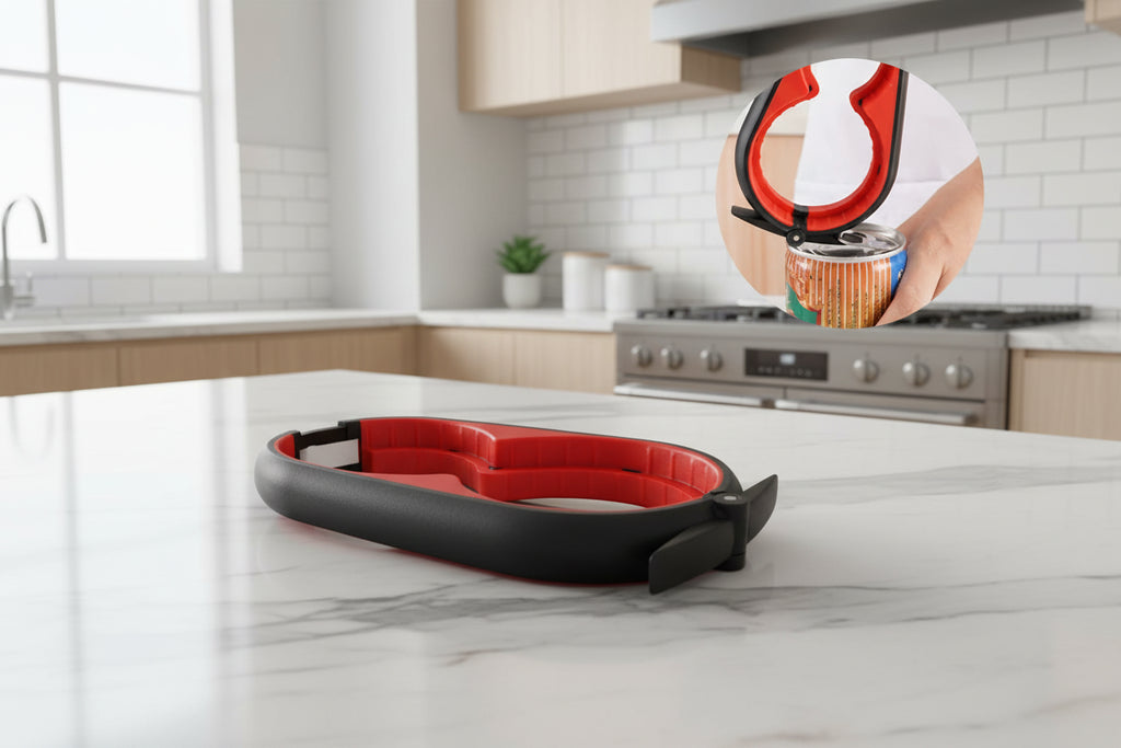 Ouvre-Boîte Multifonction 4-en-1 Antidérapant – Ouvre bocal & Bouteille sans effort | Accessoire Cuisine Pratique