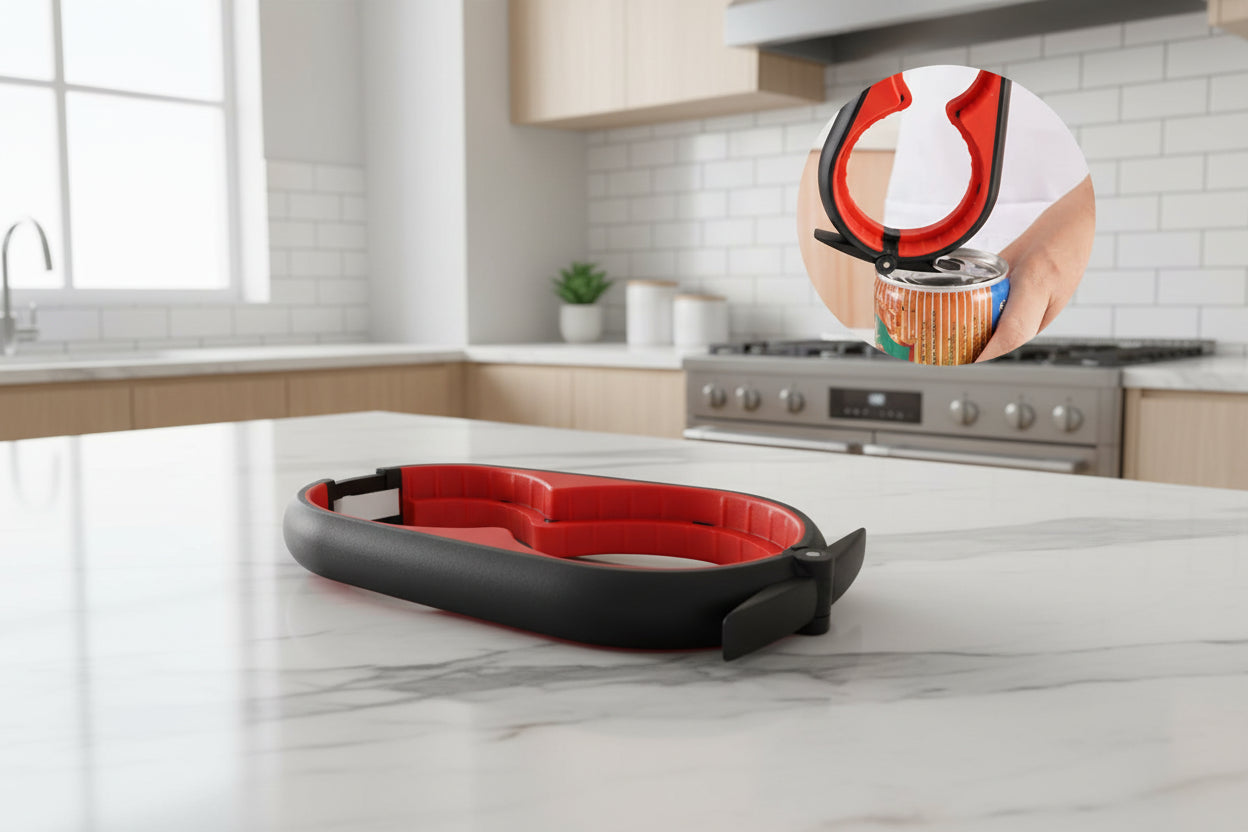 Ouvre-Boîte Multifonction 4-en-1 Antidérapant – Ouvre bocal & Bouteille sans effort | Accessoire Cuisine Pratique