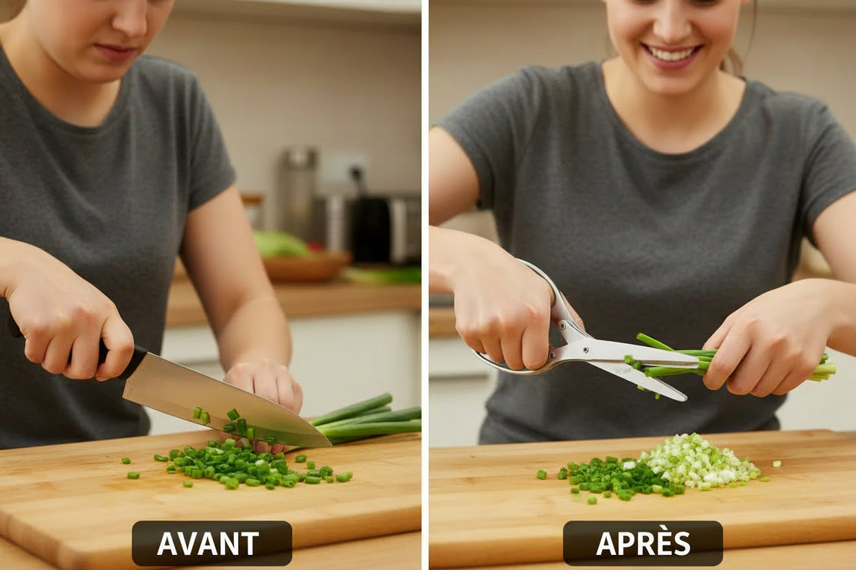 Nouveaux ciseaux de cuisine en acier inoxydable à 5 lames , adaptés à couper et ciselé tous d'herbes et piments