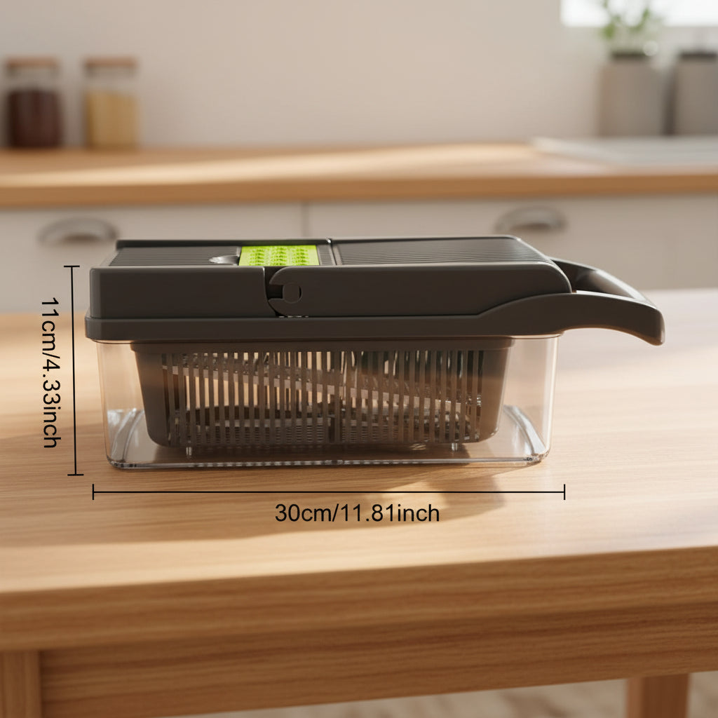 Trancheuse Multifonctionnelle Légumes & Pommes de Terre – Râpe, Coupe-Tranche, Hachoir Manuel Pratique | Accessoire Cuisine Maison