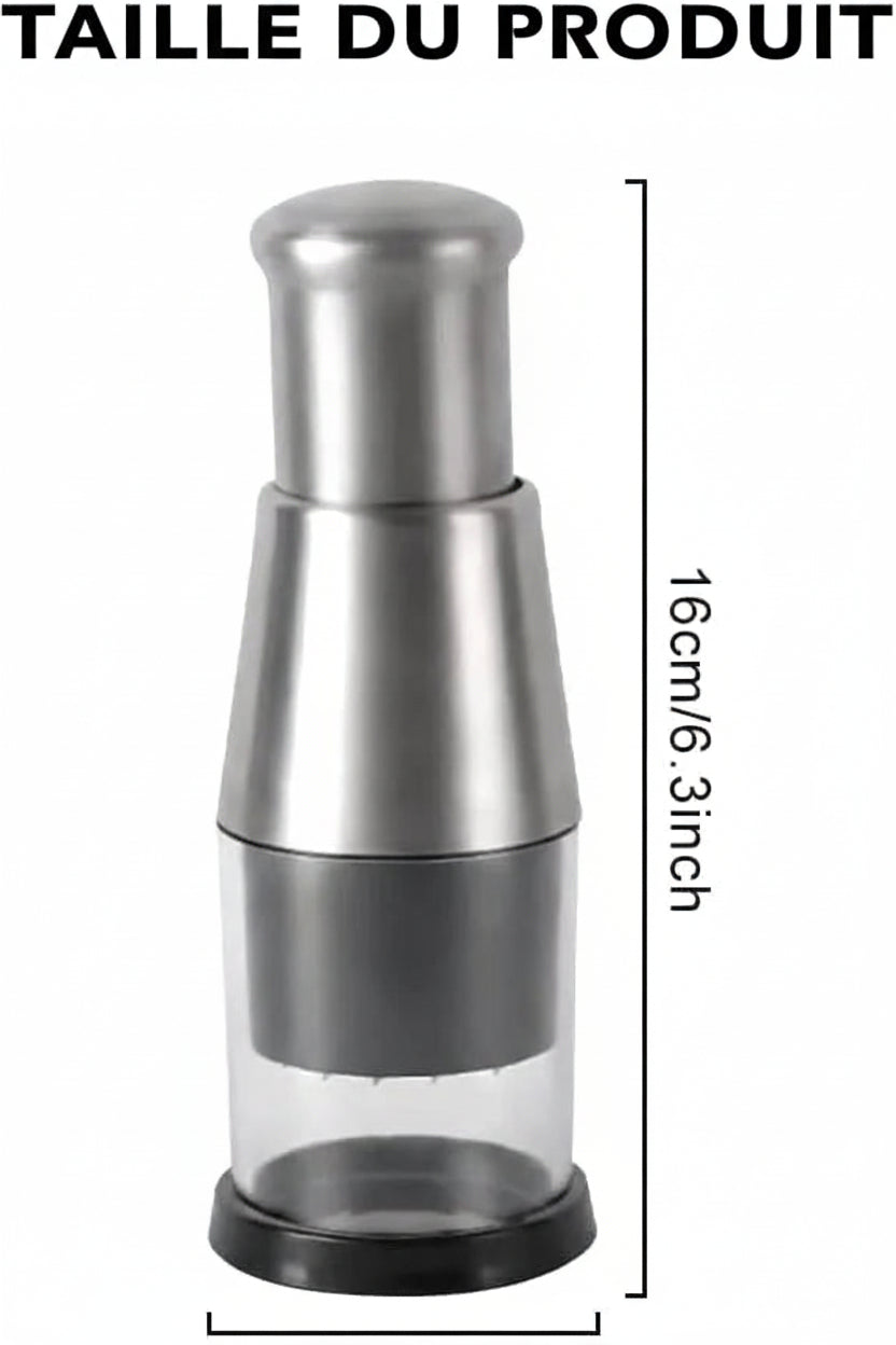 Mini presse ail échalotte oignon  en acier inoxydable. Compact, robuste et facile à nettoyer