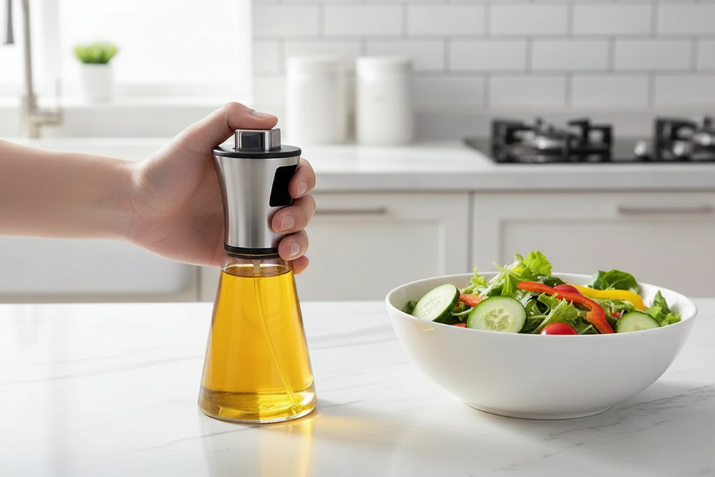 Spray huile ou vinaigre en verre inox – Pulvérisateur alimentaire anti-fuite cuisine et barbecue