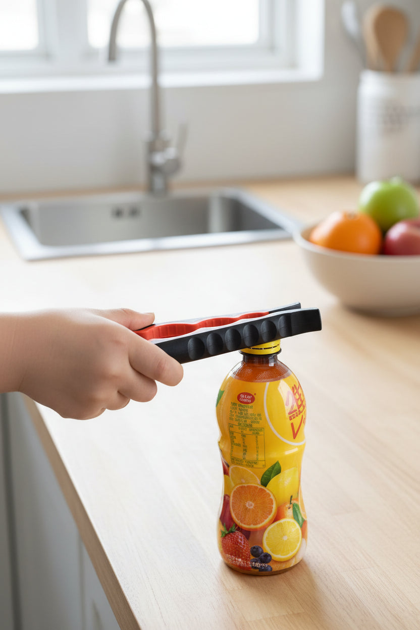 Ouvre-Boîte Multifonction 4-en-1 Antidérapant – Ouvre bocal & Bouteille sans effort | Accessoire Cuisine Pratique
