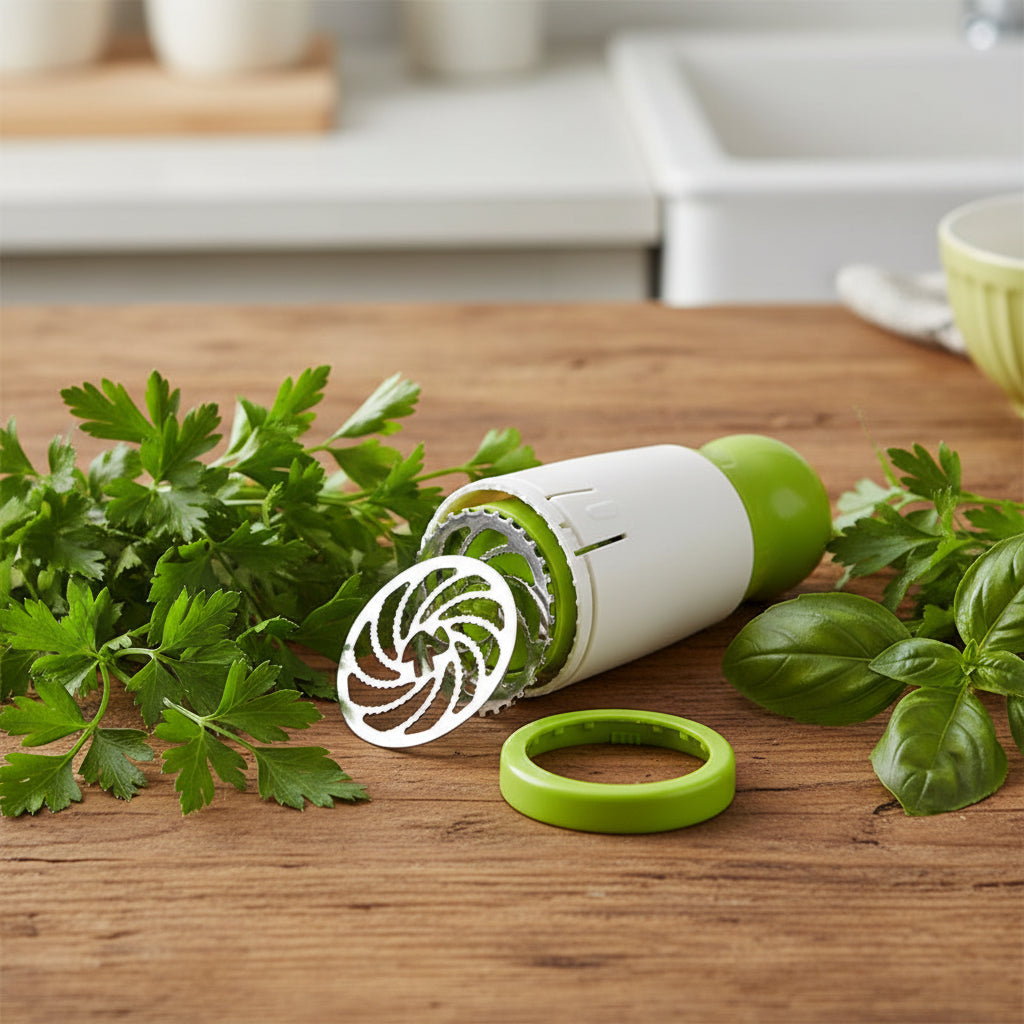 Hachoir à Herbes manuel en acier inoxydable – Moulin à Persil Pratique pour Cuisine Rapide