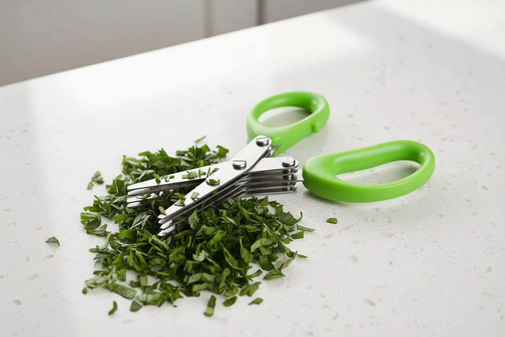 Nouveaux ciseaux de cuisine en acier inoxydable à 5 lames , adaptés à couper et ciselé tous d'herbes et piments