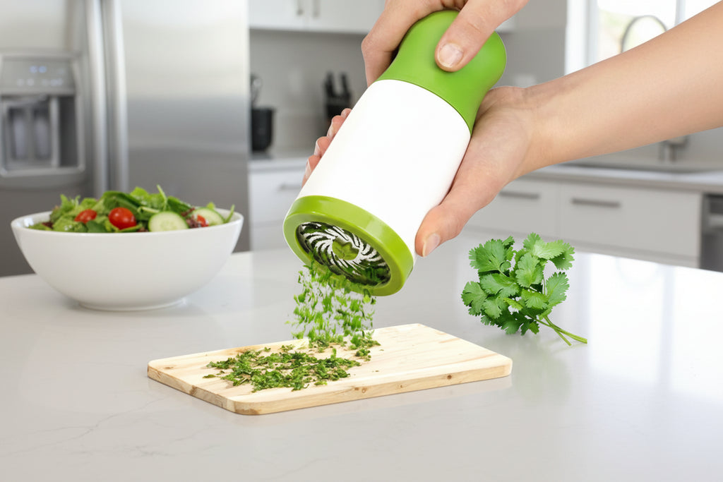 Hachoir à Herbes manuel en acier inoxydable – Moulin à Persil Pratique pour Cuisine Rapide