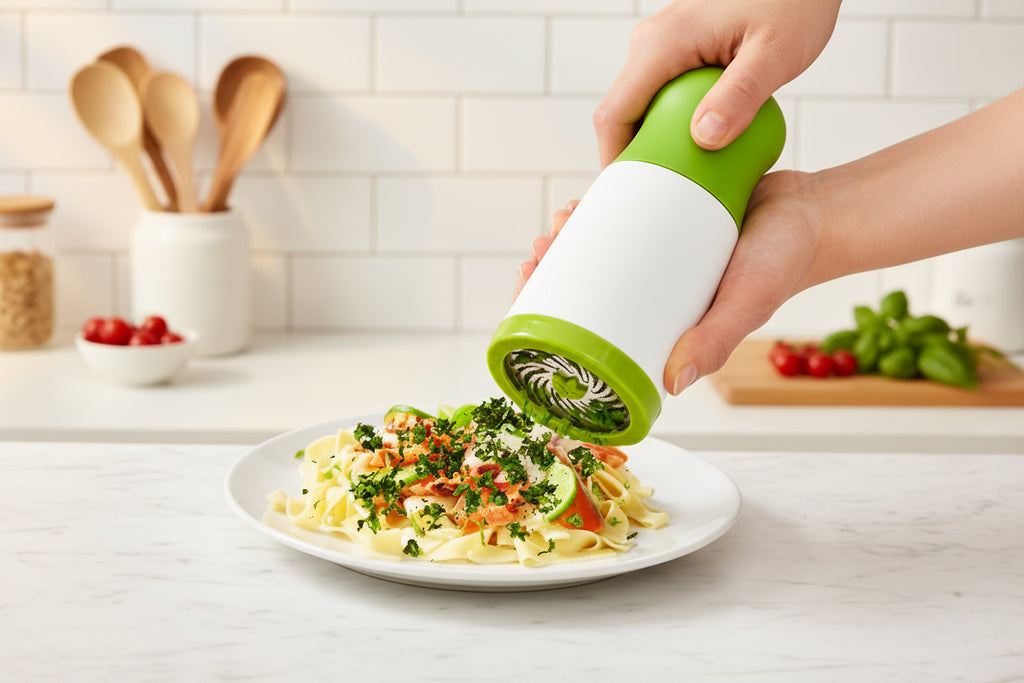 Hachoir à Herbes manuel en acier inoxydable – Moulin à Persil Pratique pour Cuisine Rapide