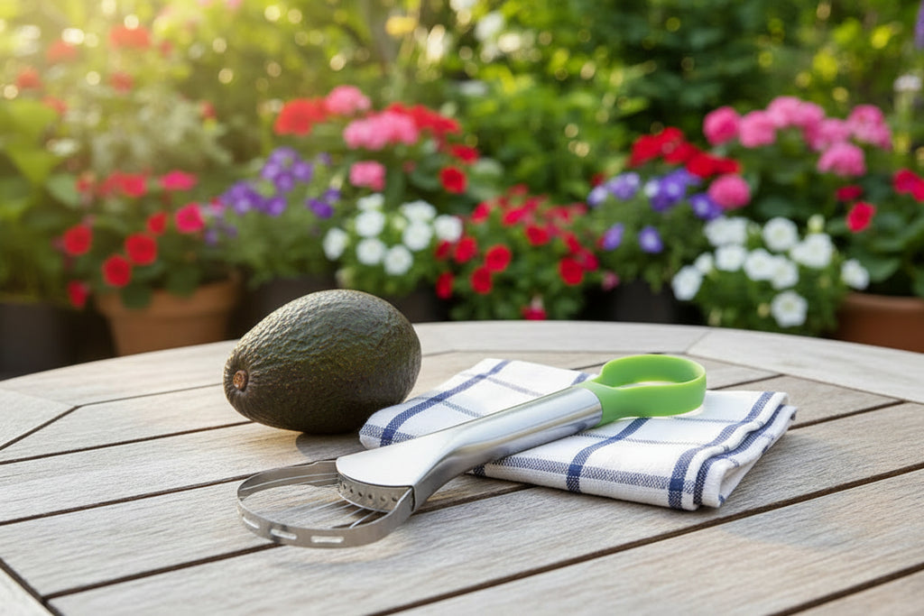 Trancheur d’Avocat 2-en-1 en Acier Inoxydable – Couteau & Éplucheur Multifonction Fruits et Légumes