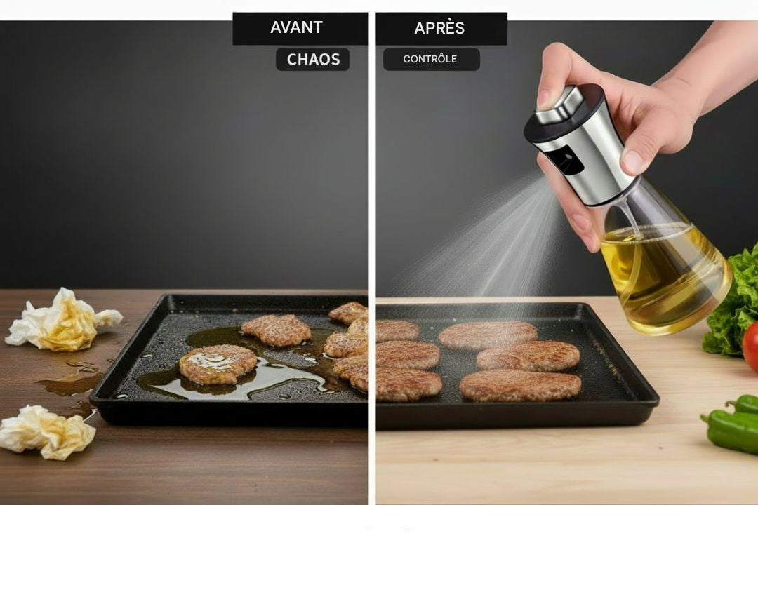 Spray huile ou vinaigre en verre inox – Pulvérisateur alimentaire anti-fuite cuisine et barbecue