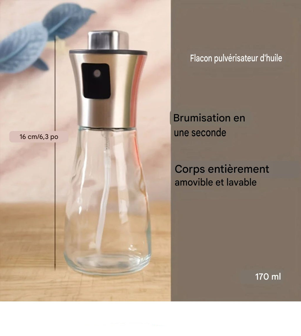Spray huile ou vinaigre en verre inox – Pulvérisateur alimentaire anti-fuite cuisine et barbecue