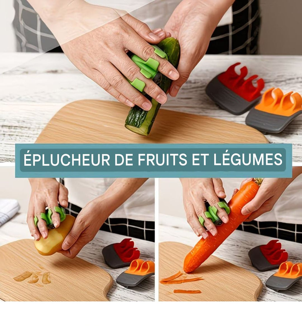 Éplucheur de fruits et légumes professionnel en acier inoxydable – Design ergonomique avec poignée antidérapante, parfait pour gain de temps