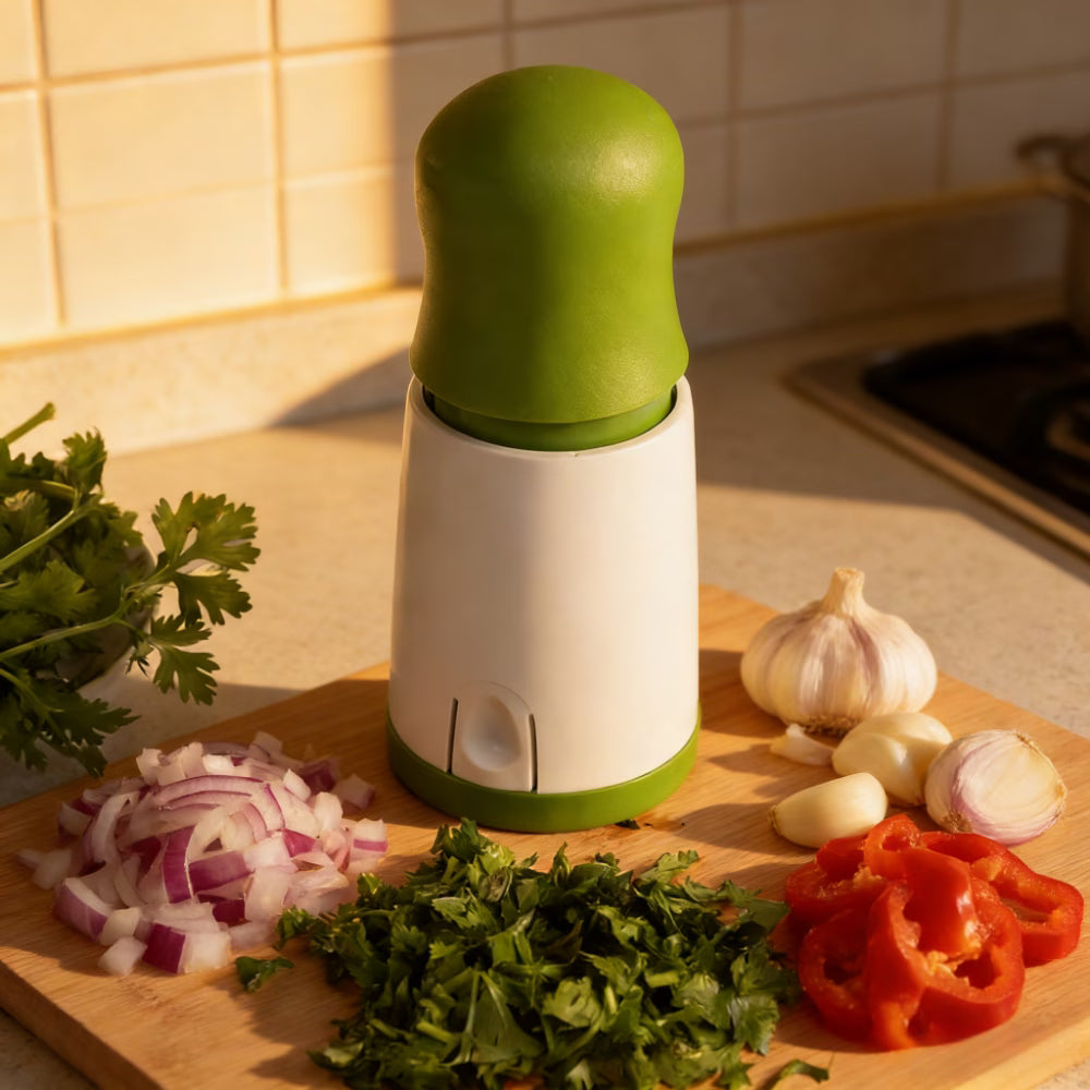 Hachoir à Herbes manuel en acier inoxydable – Moulin à Persil Pratique pour Cuisine Rapide