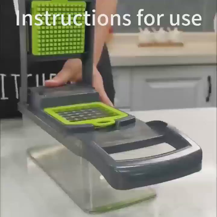 Trancheuse Multifonctionnelle Légumes & Pommes de Terre – Râpe, Coupe-Tranche, Hachoir Manuel Pratique | Accessoire Cuisine Maison